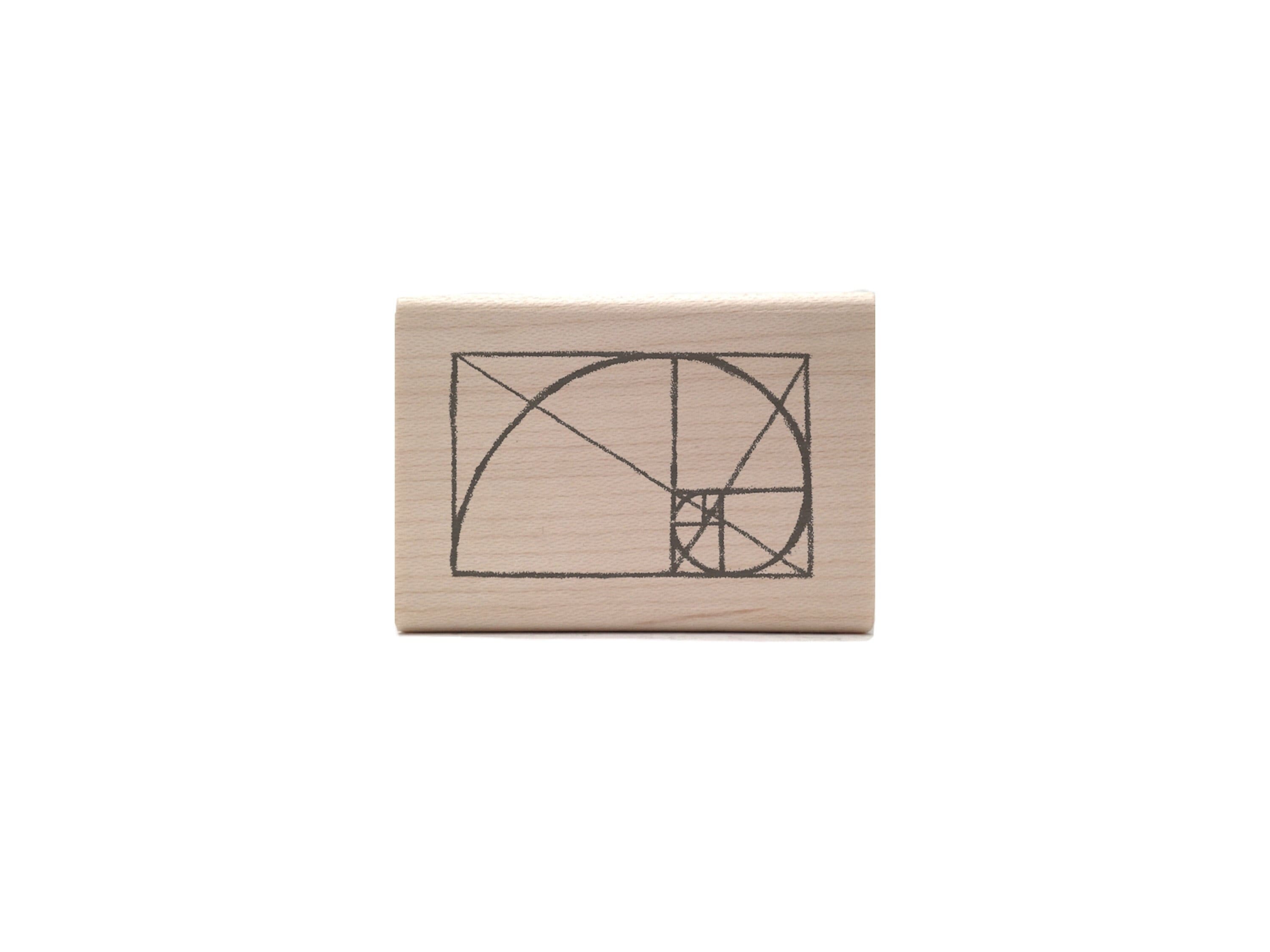 Golden Ratio Rubber Stamp - STEM / Math Stamp - Sacred Geometry / Geometric