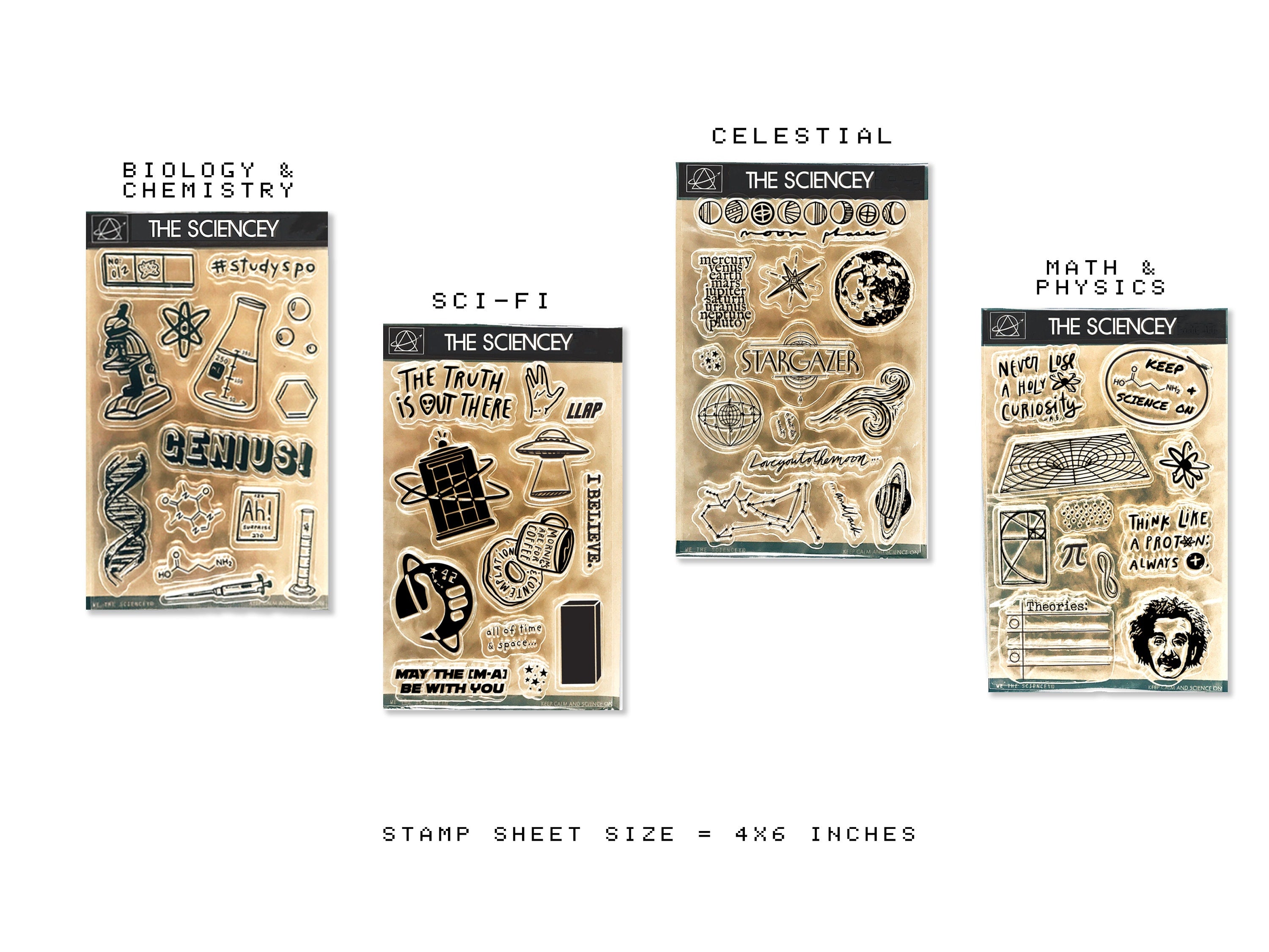 Physics-Math Cling Stamp set – The Sciencey