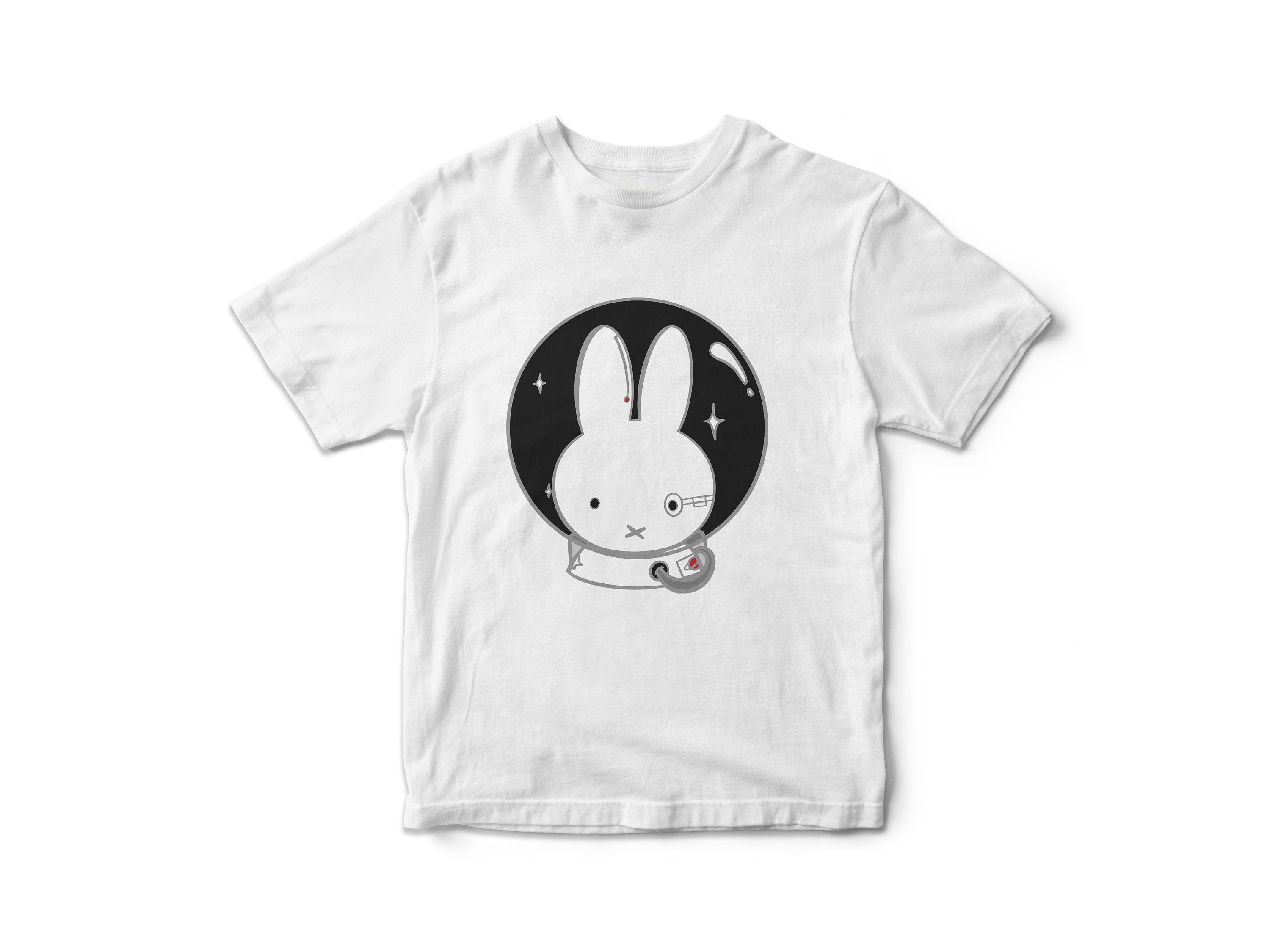 Borg Bunny T-Shirt - Minimalist / Futuristic Space Fashion - Kawaii Astronaut Tee