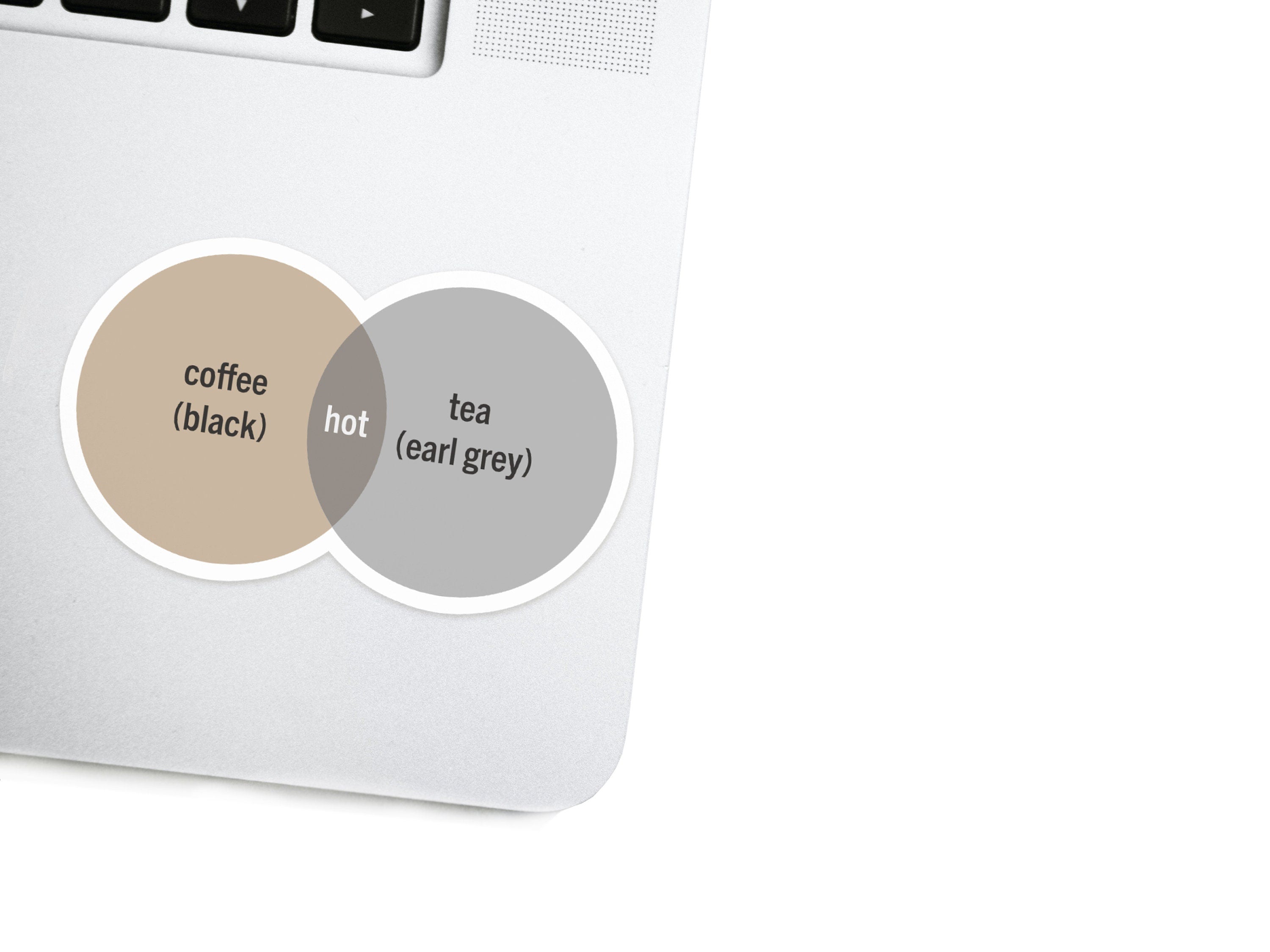 Earl Grey vs Black Coffee Vinyl Decal - Replicator Wars Sticker - Captain Picard / Janeway Trek Laptop Decal