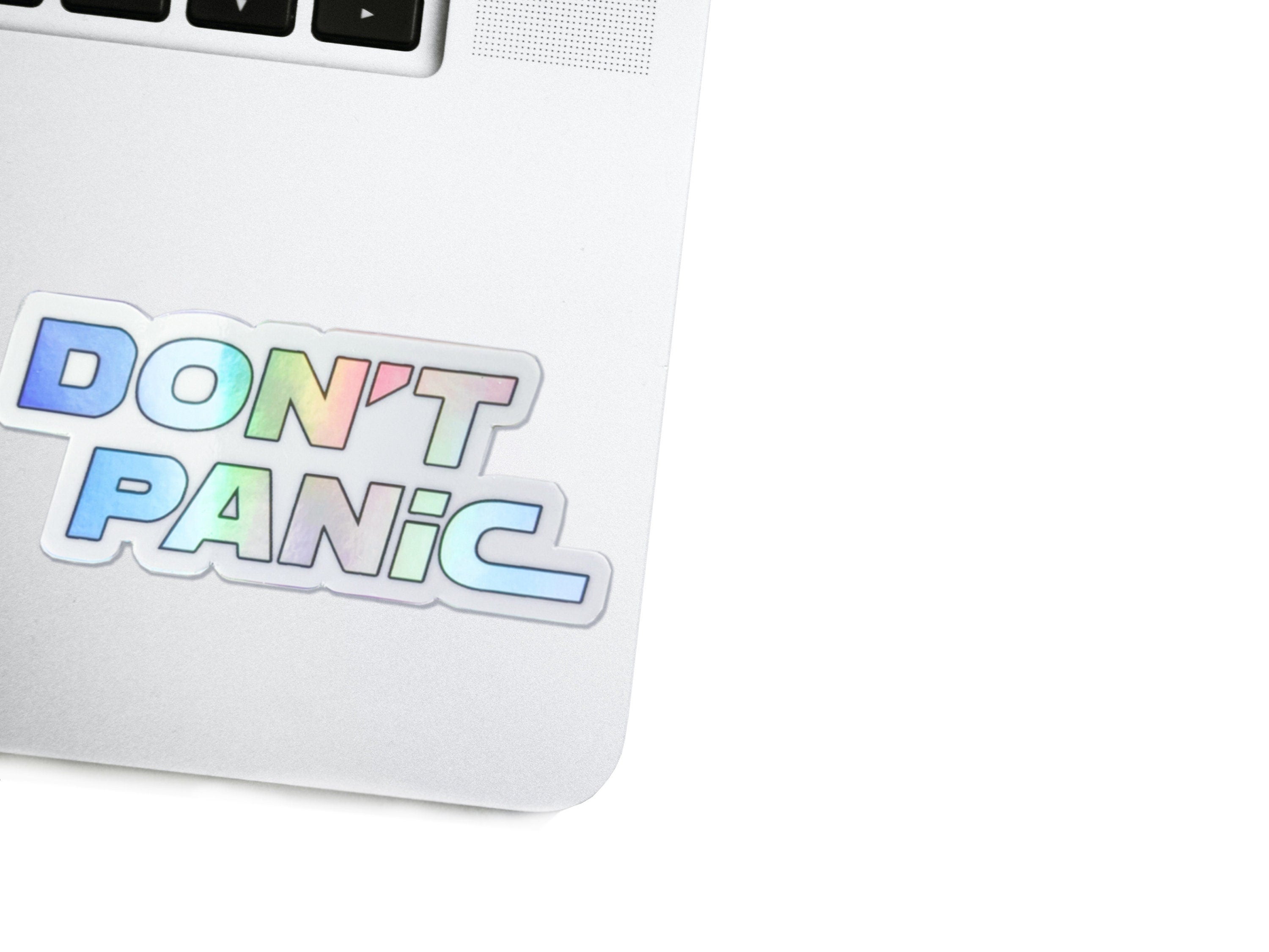 Don't Panic Decal - Futuristic HHGTTG Laptop Vinyl Sticker - Hitchhiker's Guide Lovers Sci-Fi Gift