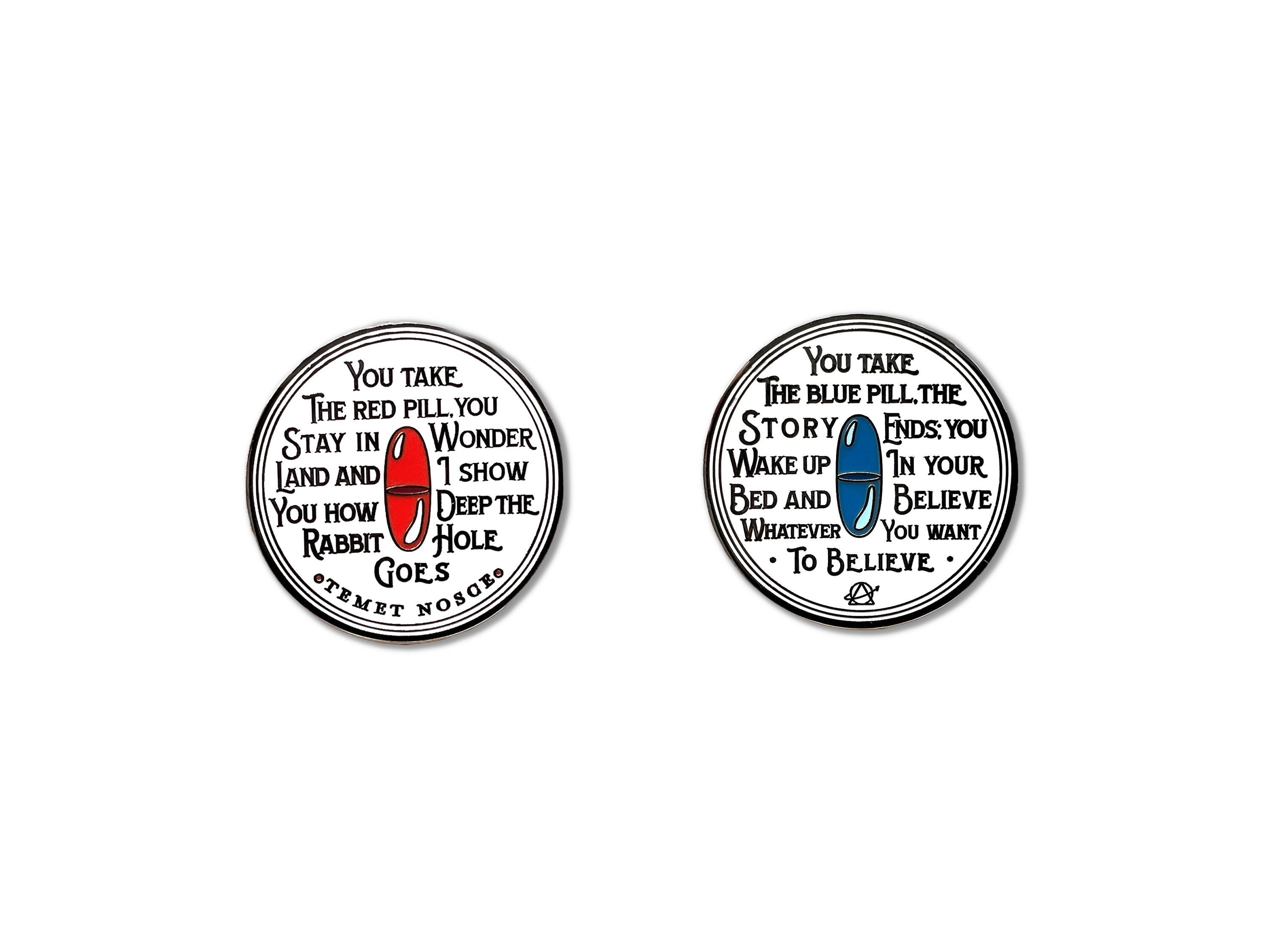 Red Pill/Blue Pill Enamel Medallion Coin - Minimalist EDC Coin - Matrix Fan Gift
