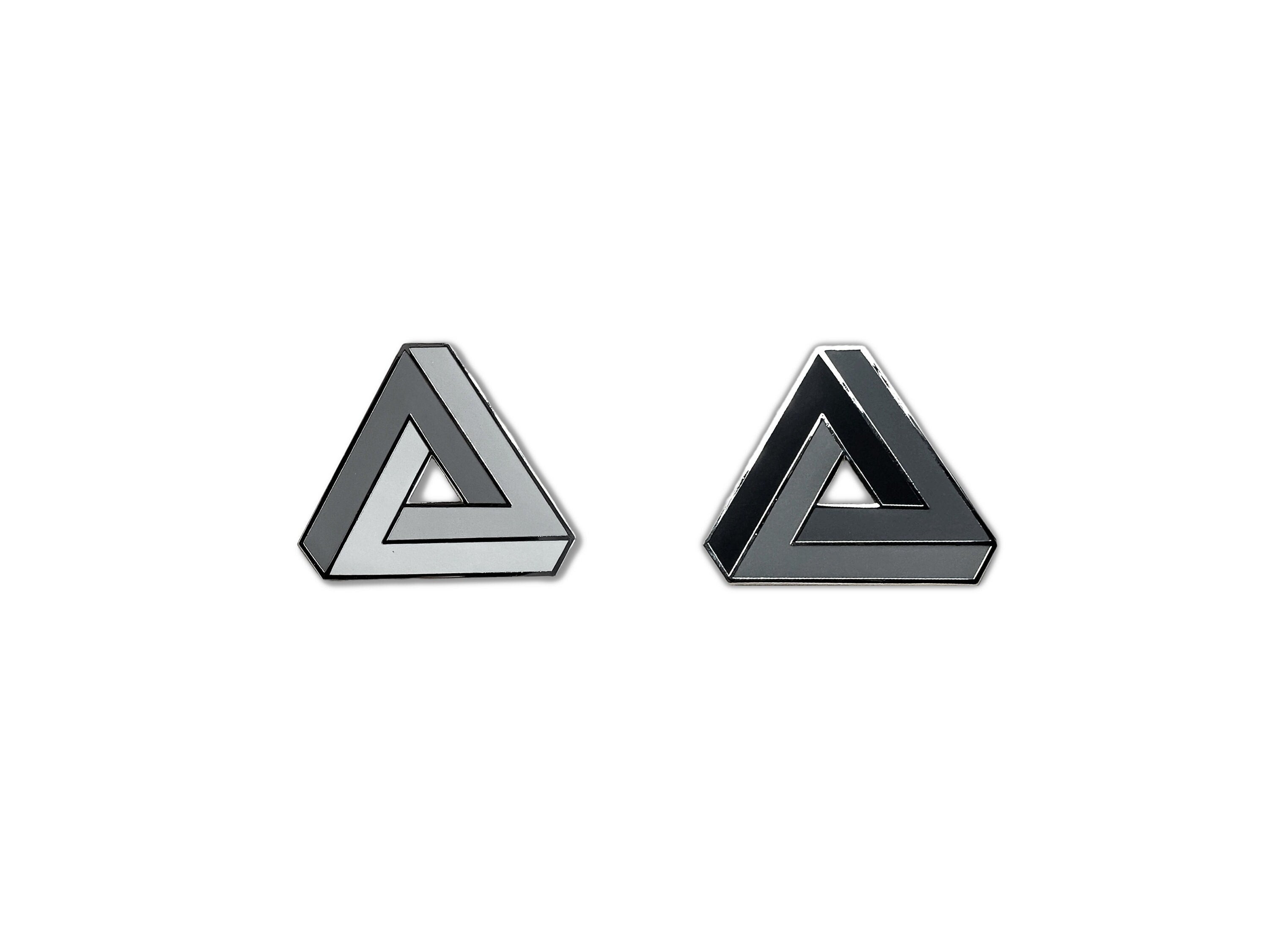 Penrose Triangle Enamel Pin - Futuristic / Minimalist Lapel Pin - Optical Illusion Math & Geometry Brooch