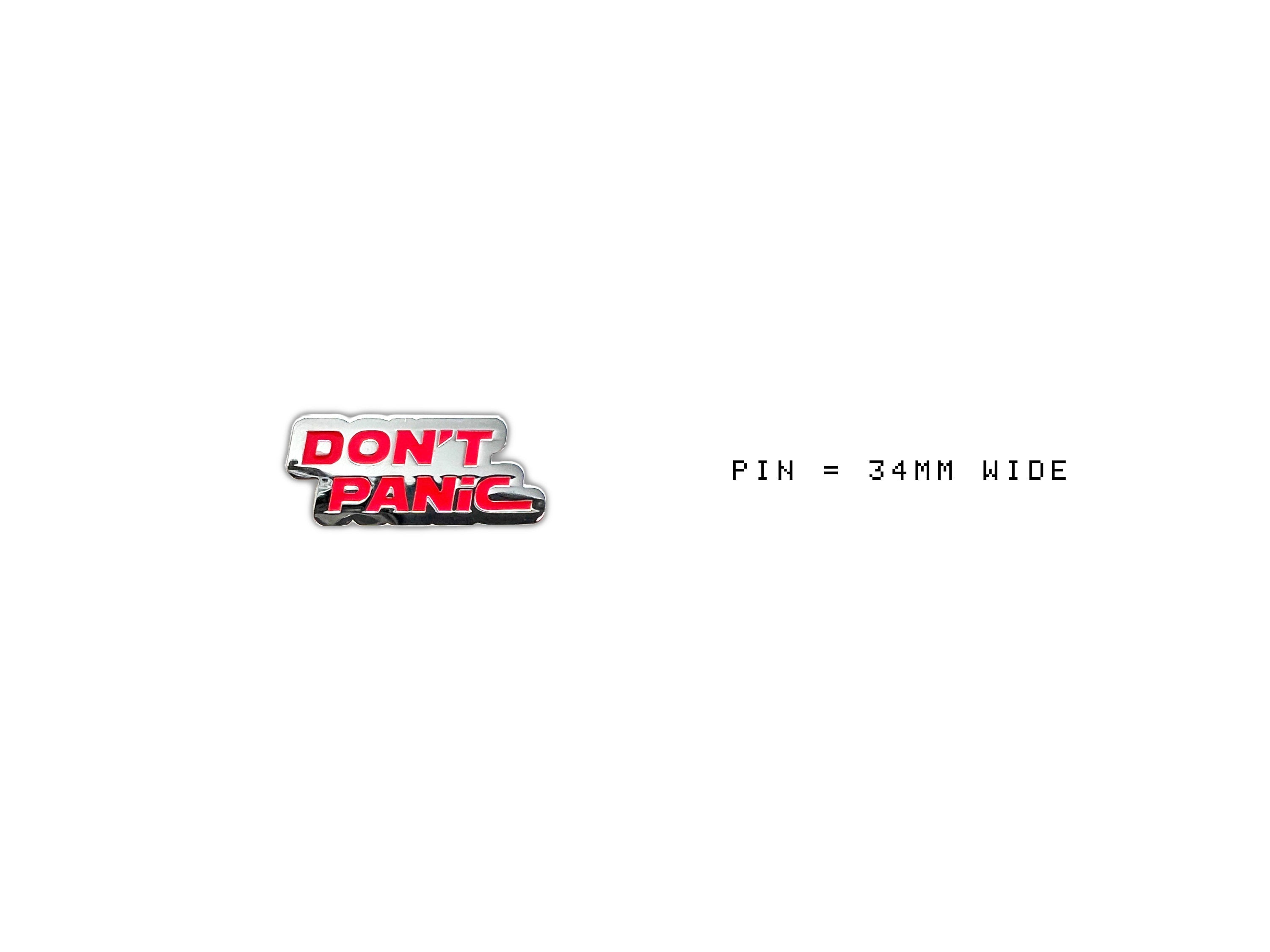 Don't Panic Enamel Pin - Scifi / Futuristic Hitchhiker's Guide Lapel Pin- HHGTTG Brooch / Badge Gift