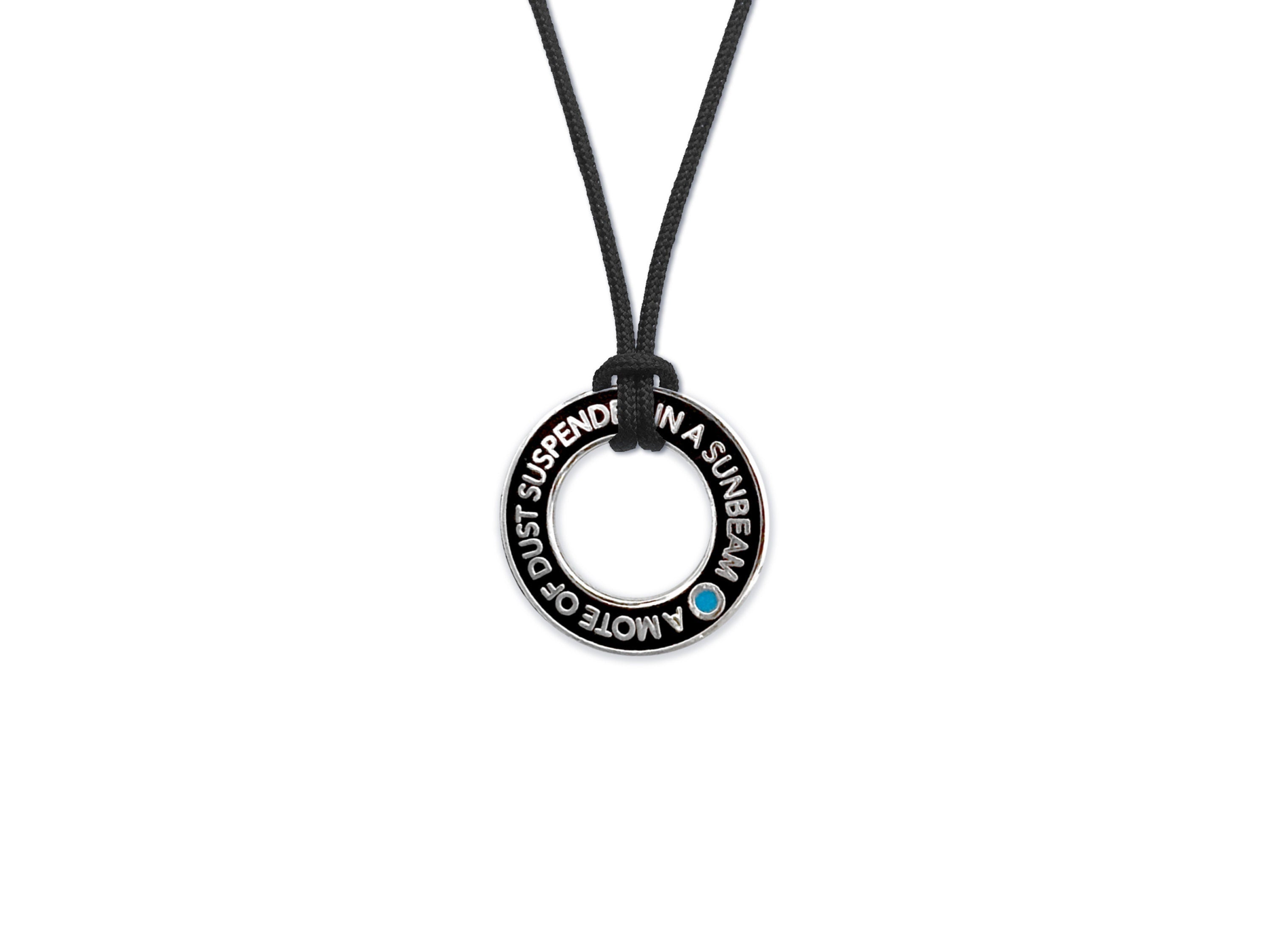 Pale Blue Dot Necklace - Men's / Women's Black Astronomy Pendant - Cosmos / Space Jewelry