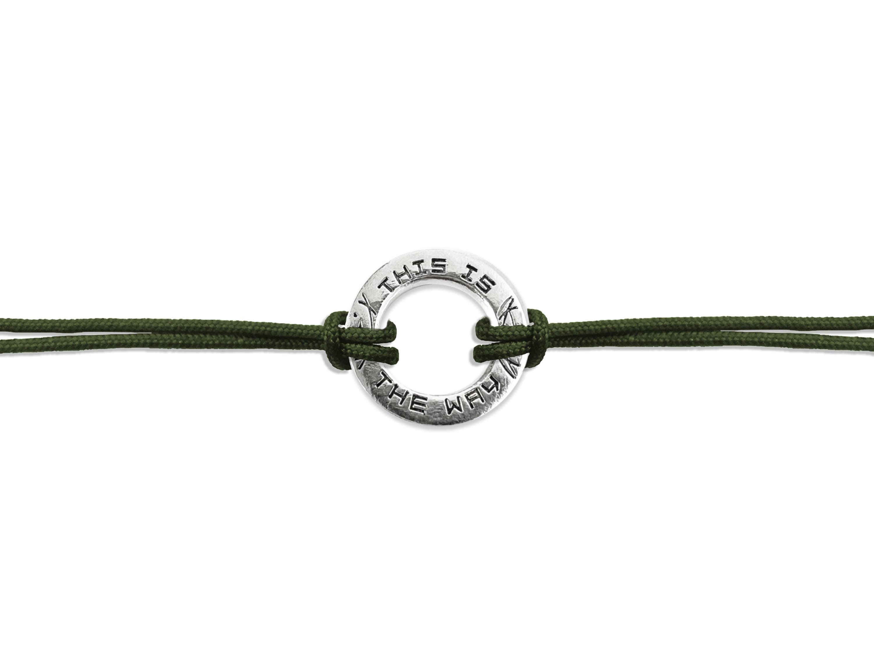 Meteorite Dust 'The Way' Bracelet - Sterling Silver Dystopian / Cyberpunk Jewelry - Paracord Mando Wars Bracelet