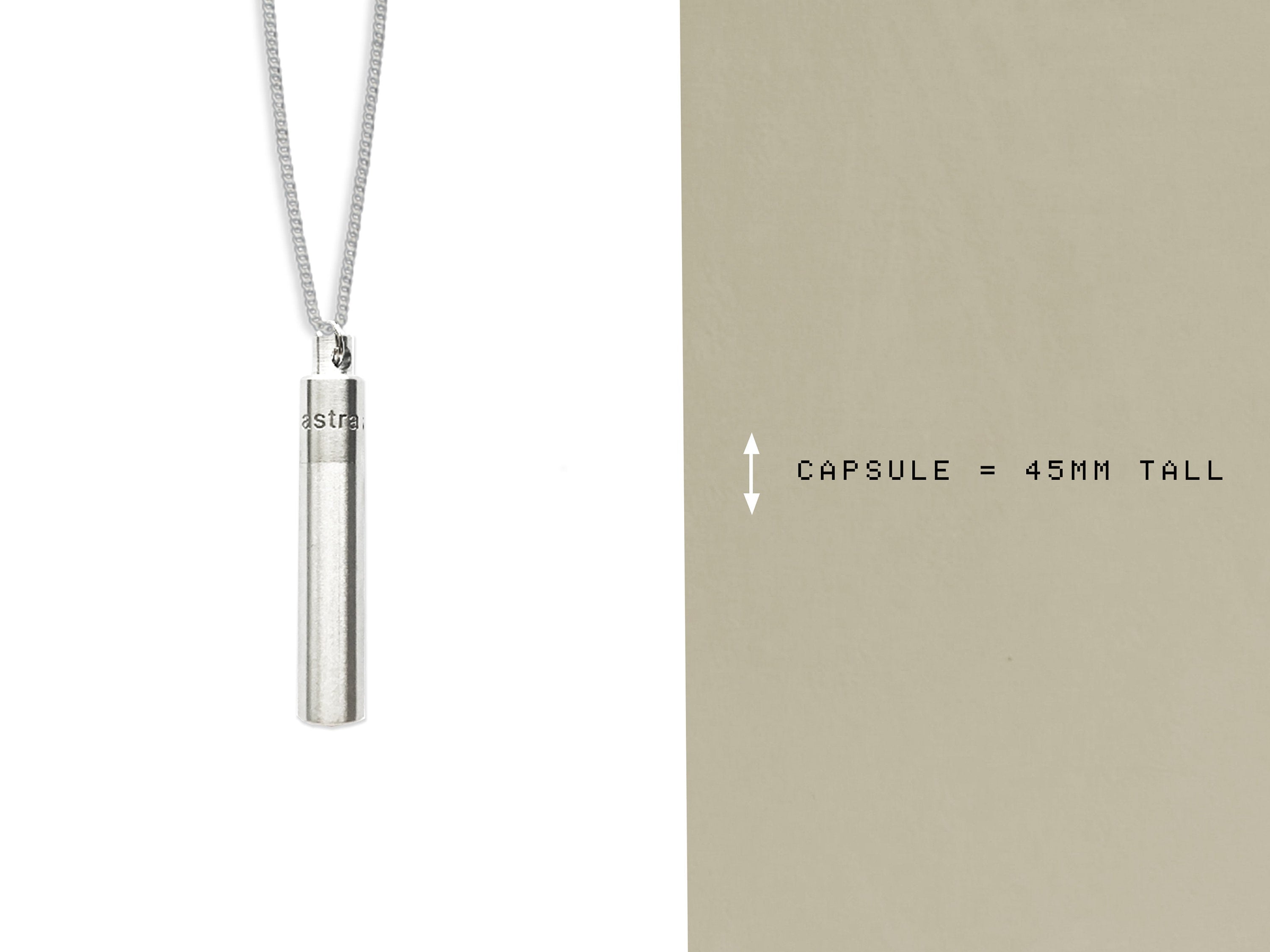 Time Capsule Necklace - Stainless Steel Minimalist Container Pendant with Glass Vial - EDC Locket Jewelry Gift
