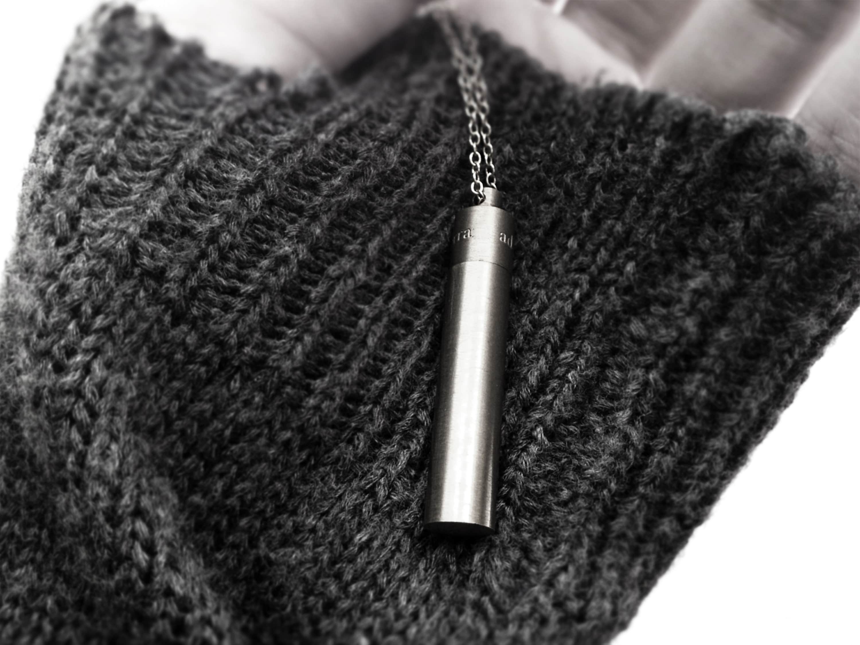 Meteorite Fragment Capsule Necklace - Stainless Steel Space / Astronomy Container Pendant with Glass Vial - EDC Locket Jewelry Gift