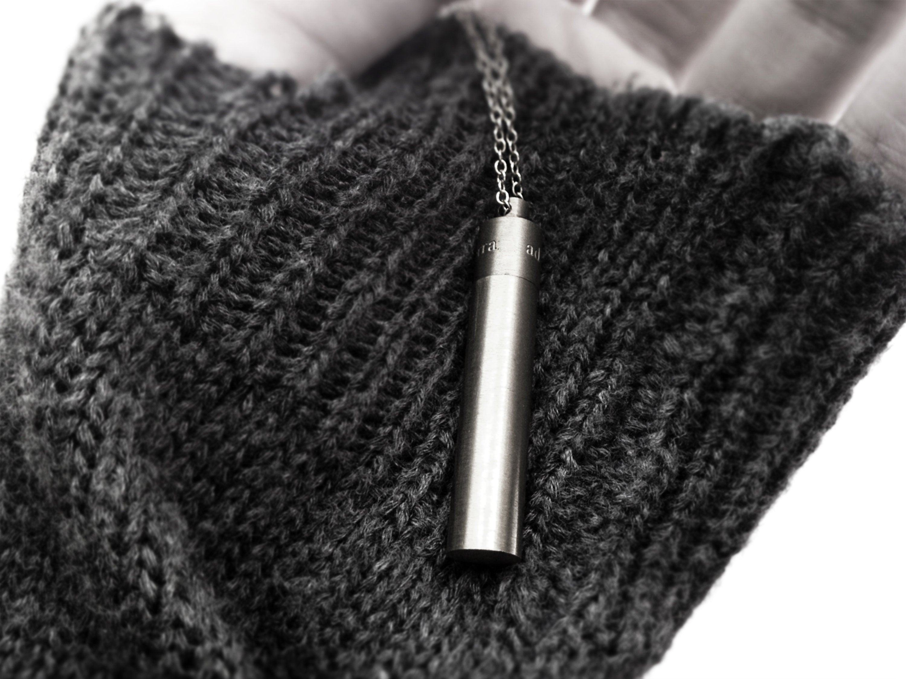 Martian Meteorite Fragment Capsule Necklace - Stainless Steel Space / Astronomy Container Pendant with Glass Vial - EDC Locket Jewelry Gift