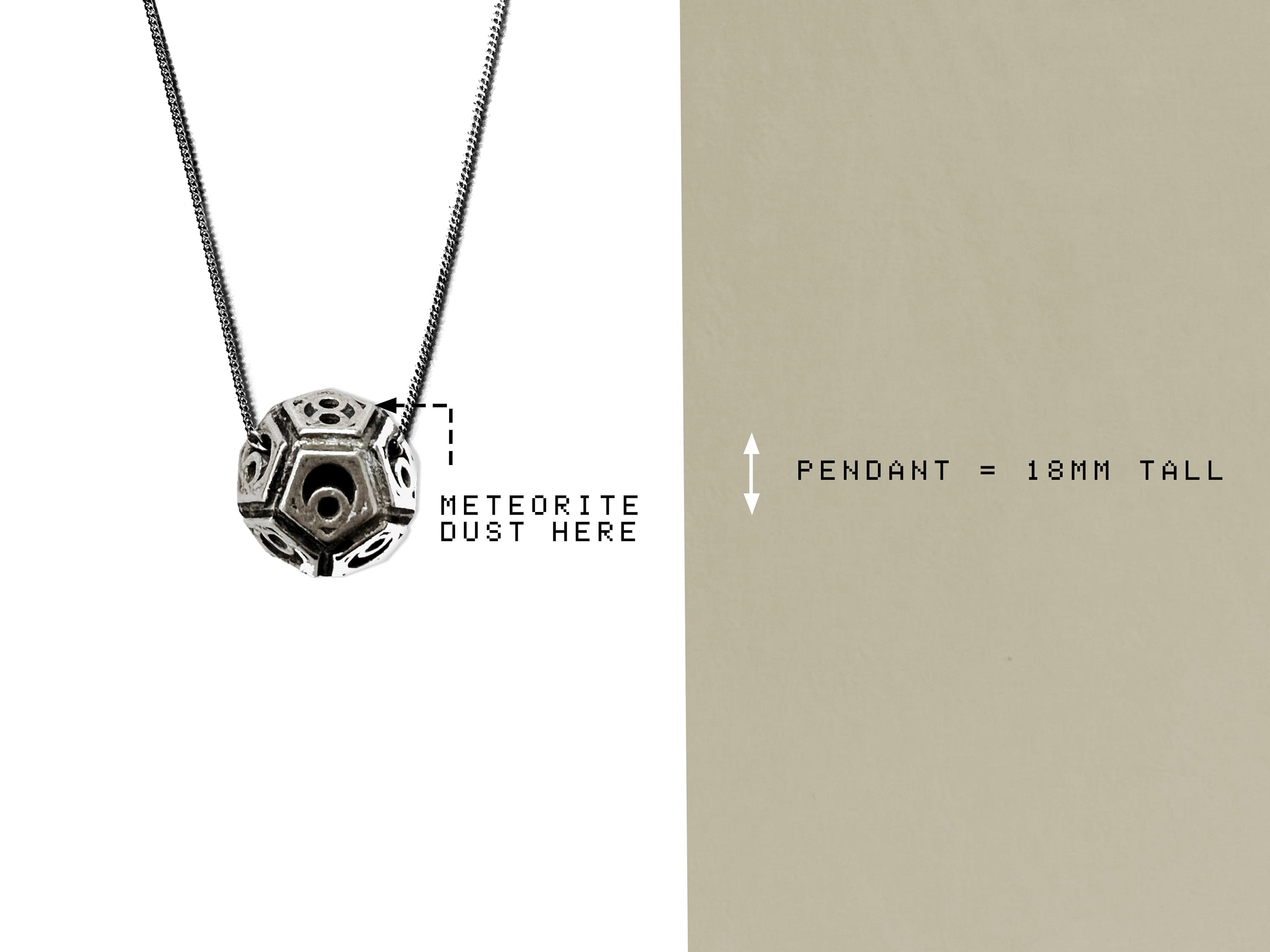 Meteorite Dust Dodecahedron Pendant - Dystopian Relic - Dune Inspired Cyberpunk Jewelry - Men's/Women's Sci-fi Artifact Necklace