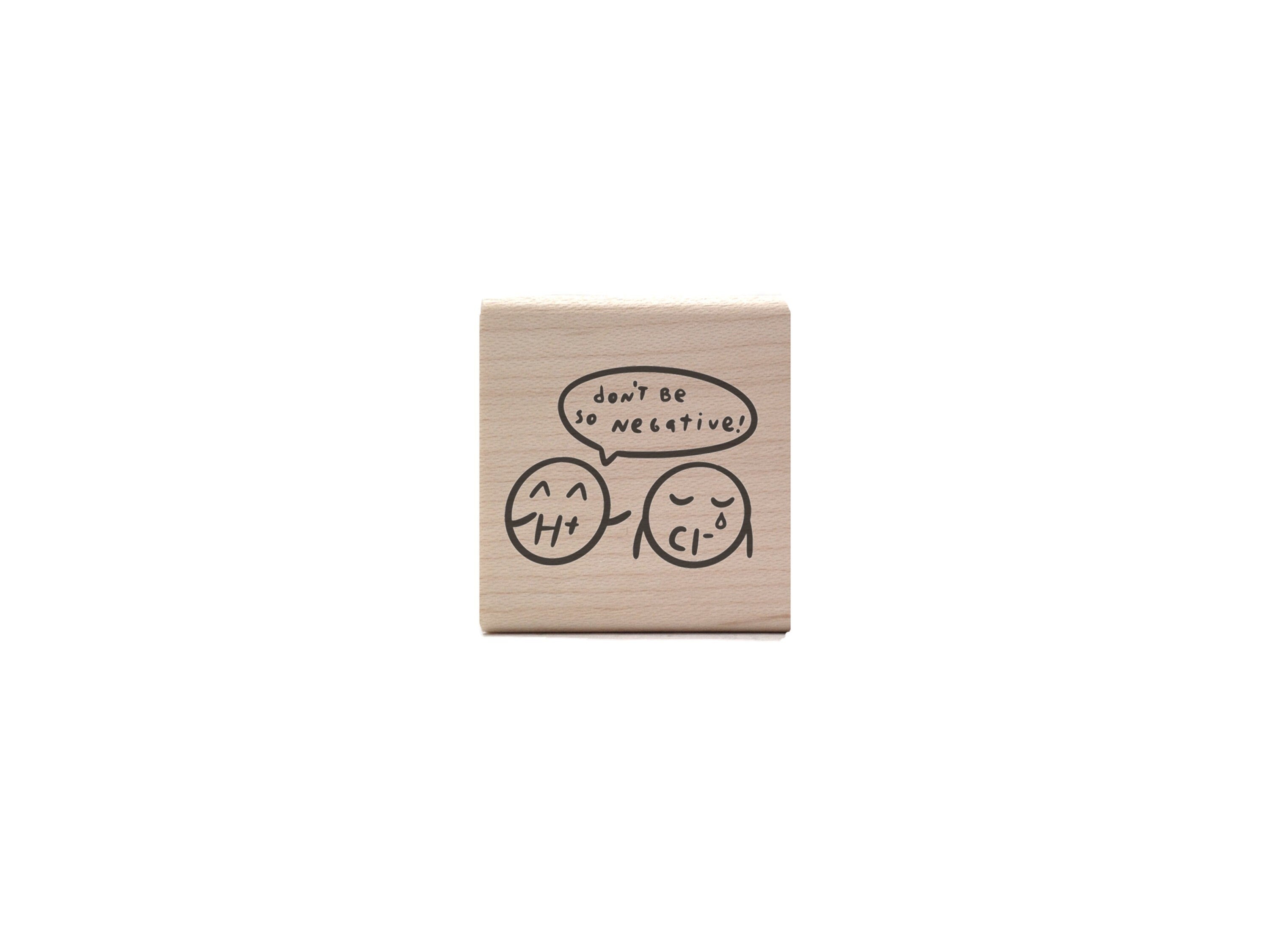 Don't Be So Negative! Rubber Stamp - Motivational Physics / STEM Teacher Stamp - Funny Science Gift