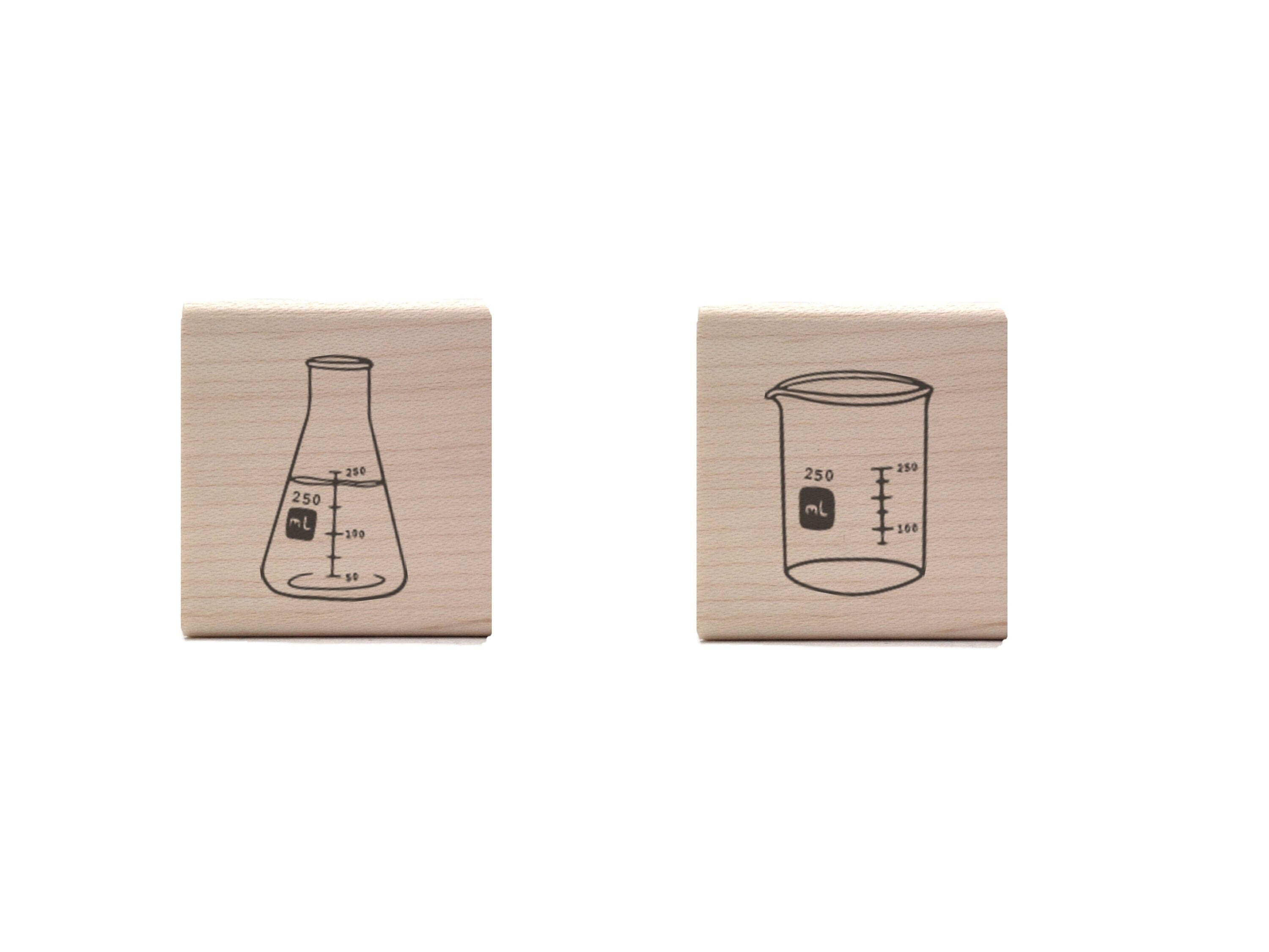 Erlenmeyer Flask Rubber Stamp - Chemistry Lab Stationery - STEM / Science Teacher Stamp