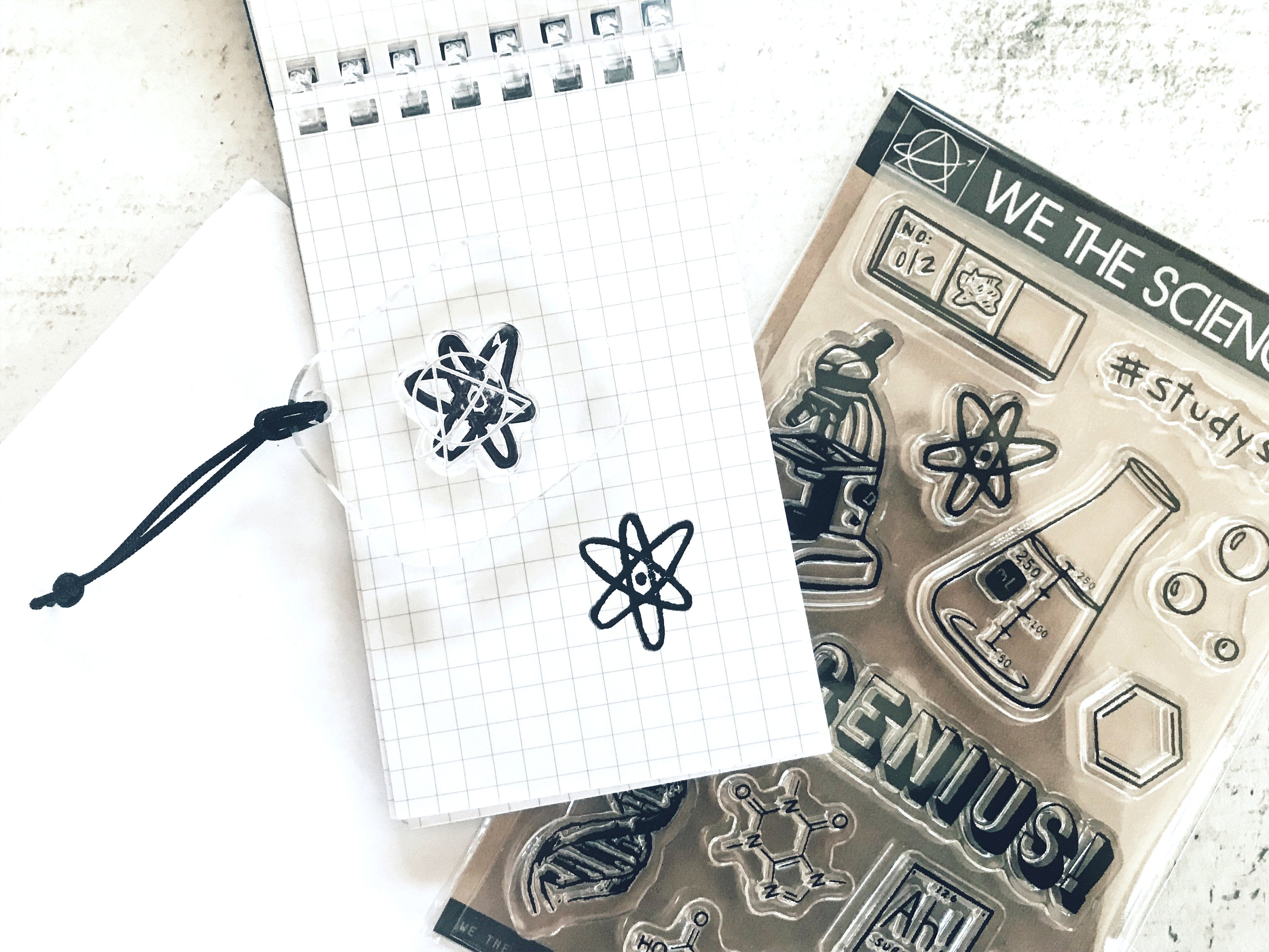 Phys-Math Cling Stamp Set - Math & Physics Motivational Teacher Rubber Stamps - Bujo Planner Geek Stationery