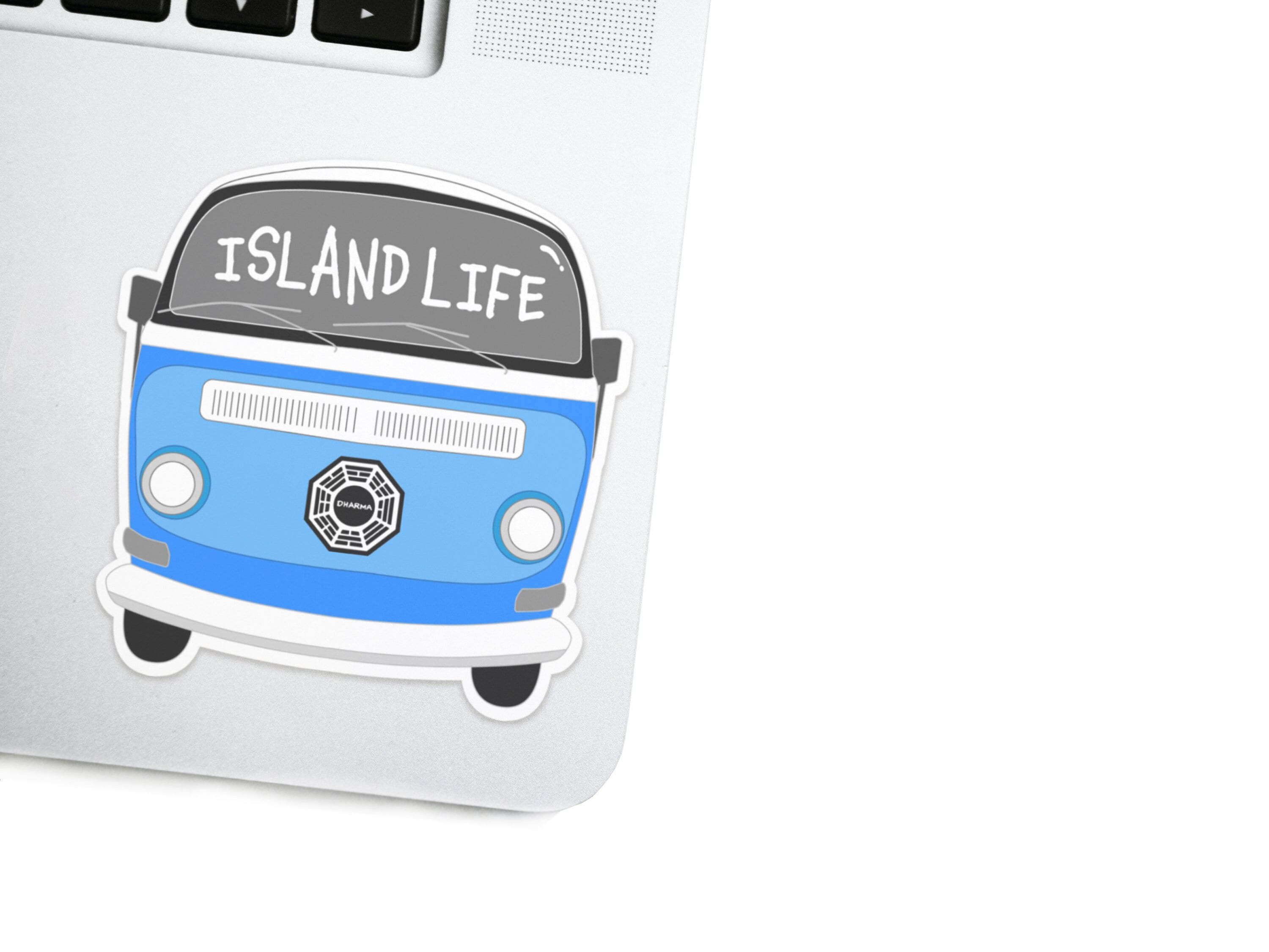 Island Life Dharma Bus Decal - Lost Island TV Vinyl Sticker - VW Bumper Sticker