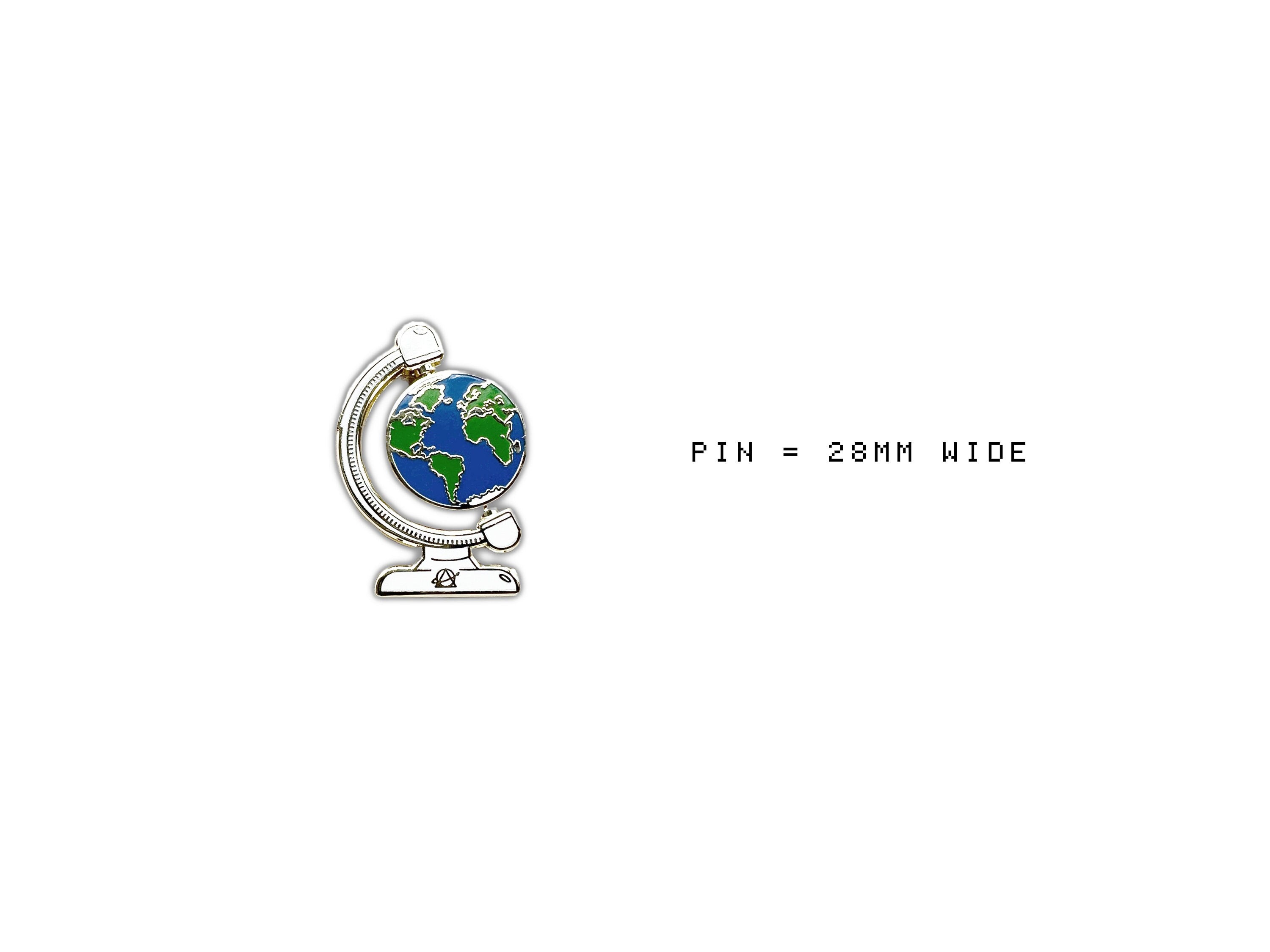 Earth-Mars Globe Spinner Pin - Outer space Enamel Pin - Interactive Astronomy / Stars Lapel Pin