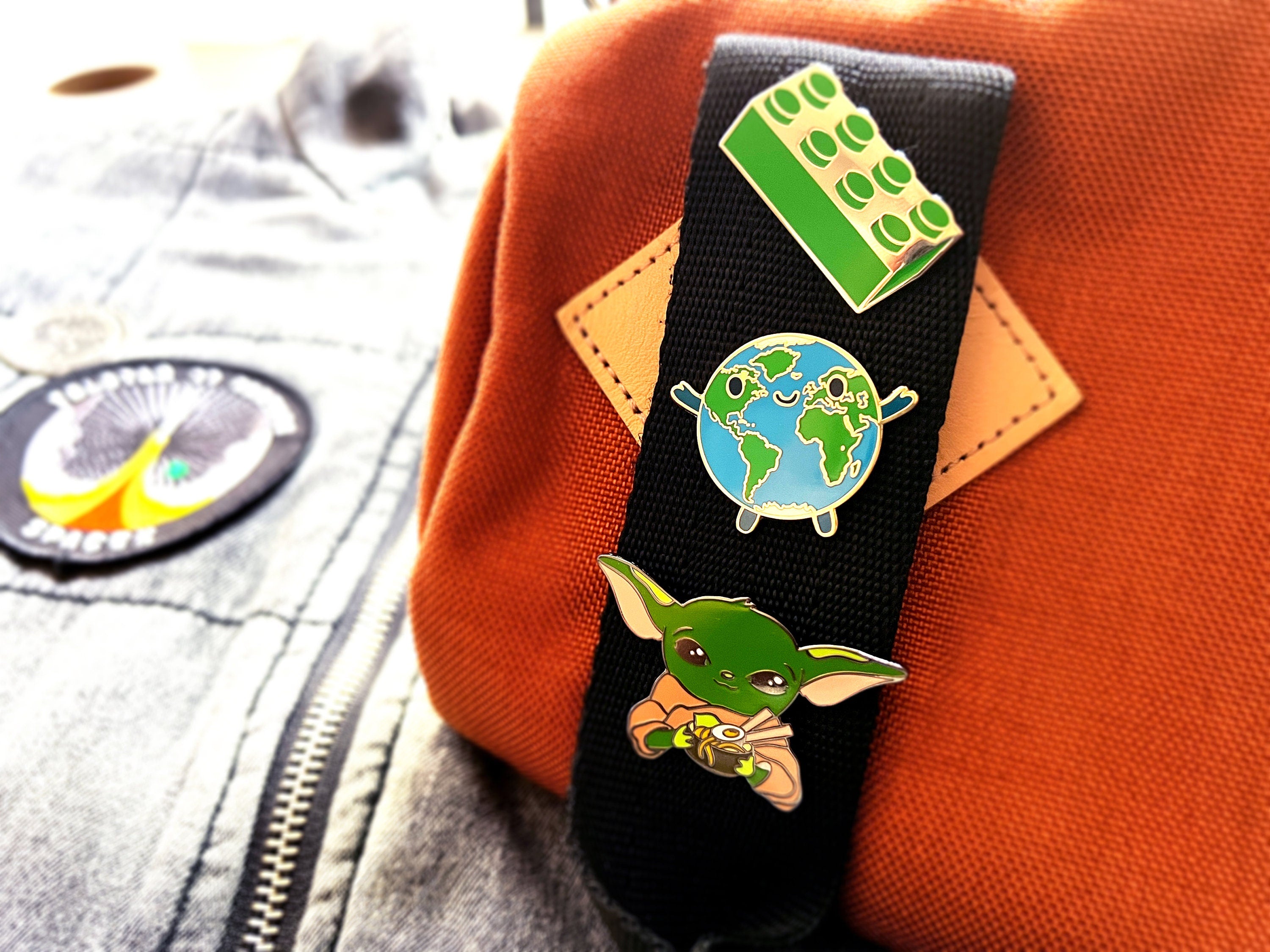 The Cosmic Ramen Child Enamel Pin - Little Gro's Cantina Lapel Pin / Badge - Alien Wars Brooch