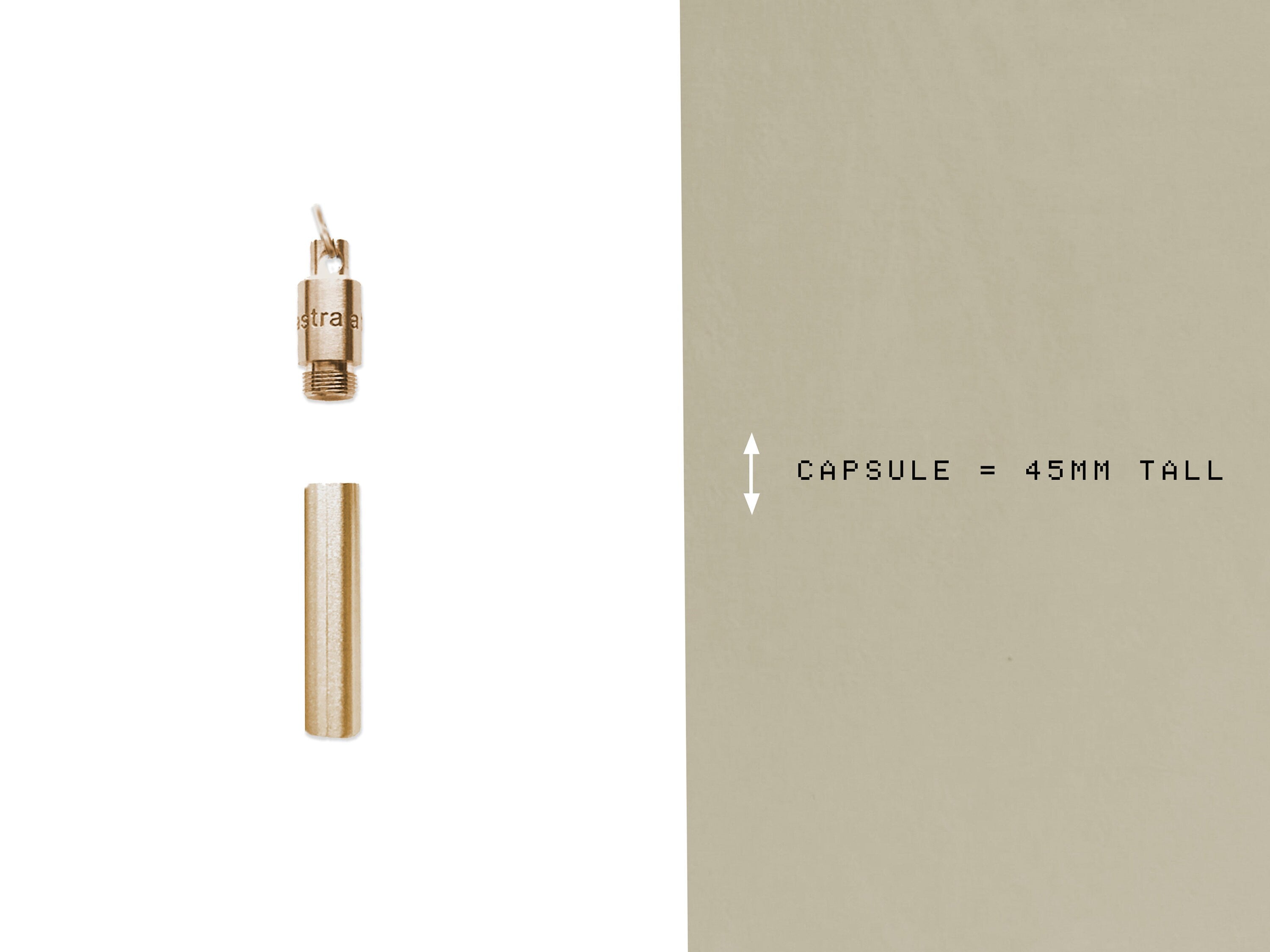Minimalist Time Capsule Keychain - Men's Scifi Glass Vial Space Keychain - EDC Gift - Brass Dune Carabiner
