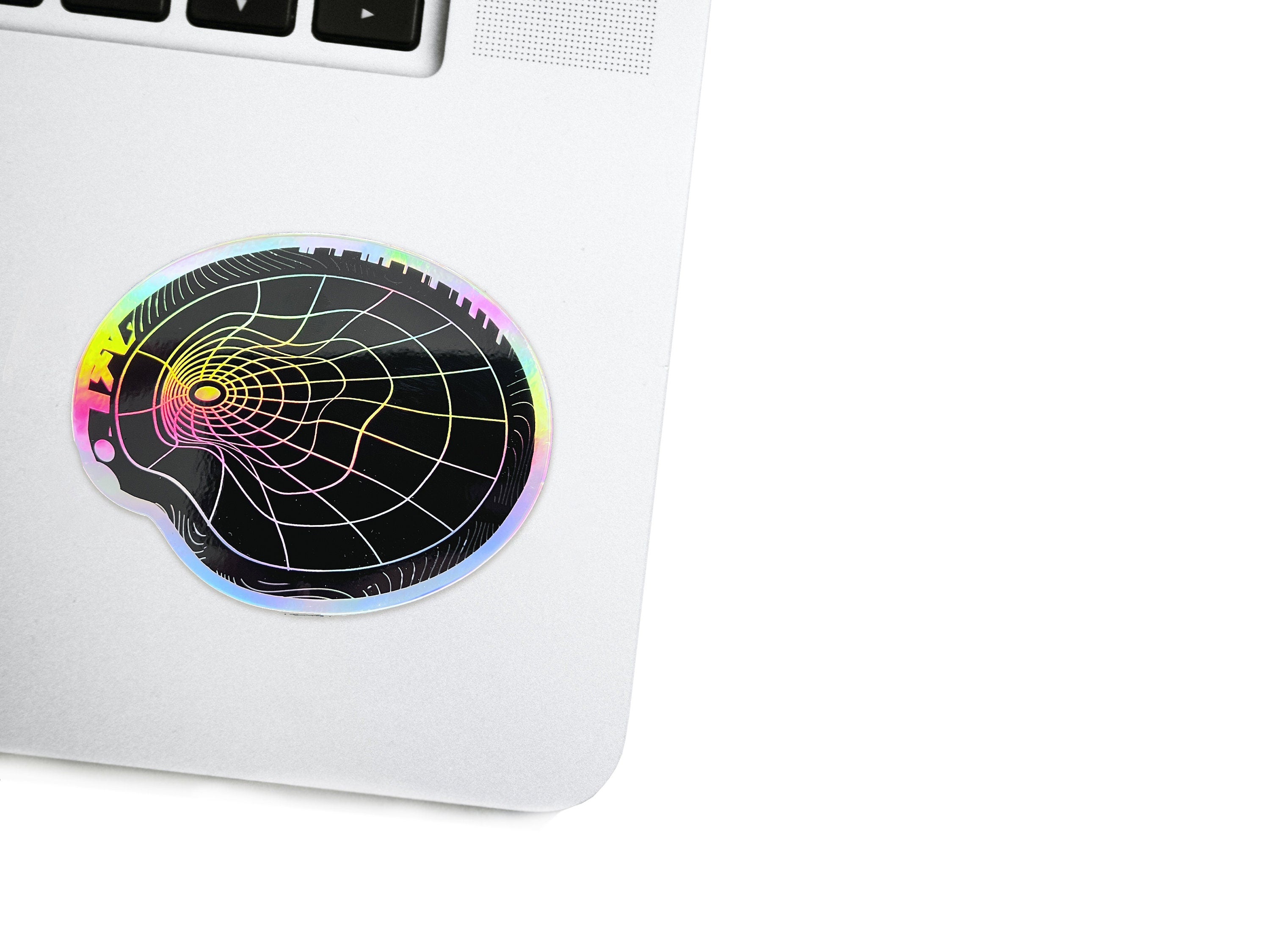Cyberpunk Wormhole Holographic Vinyl Decal - Sci-fi Laptop Sticker - Futuristic Astronomy / Space Bumper Sticker
