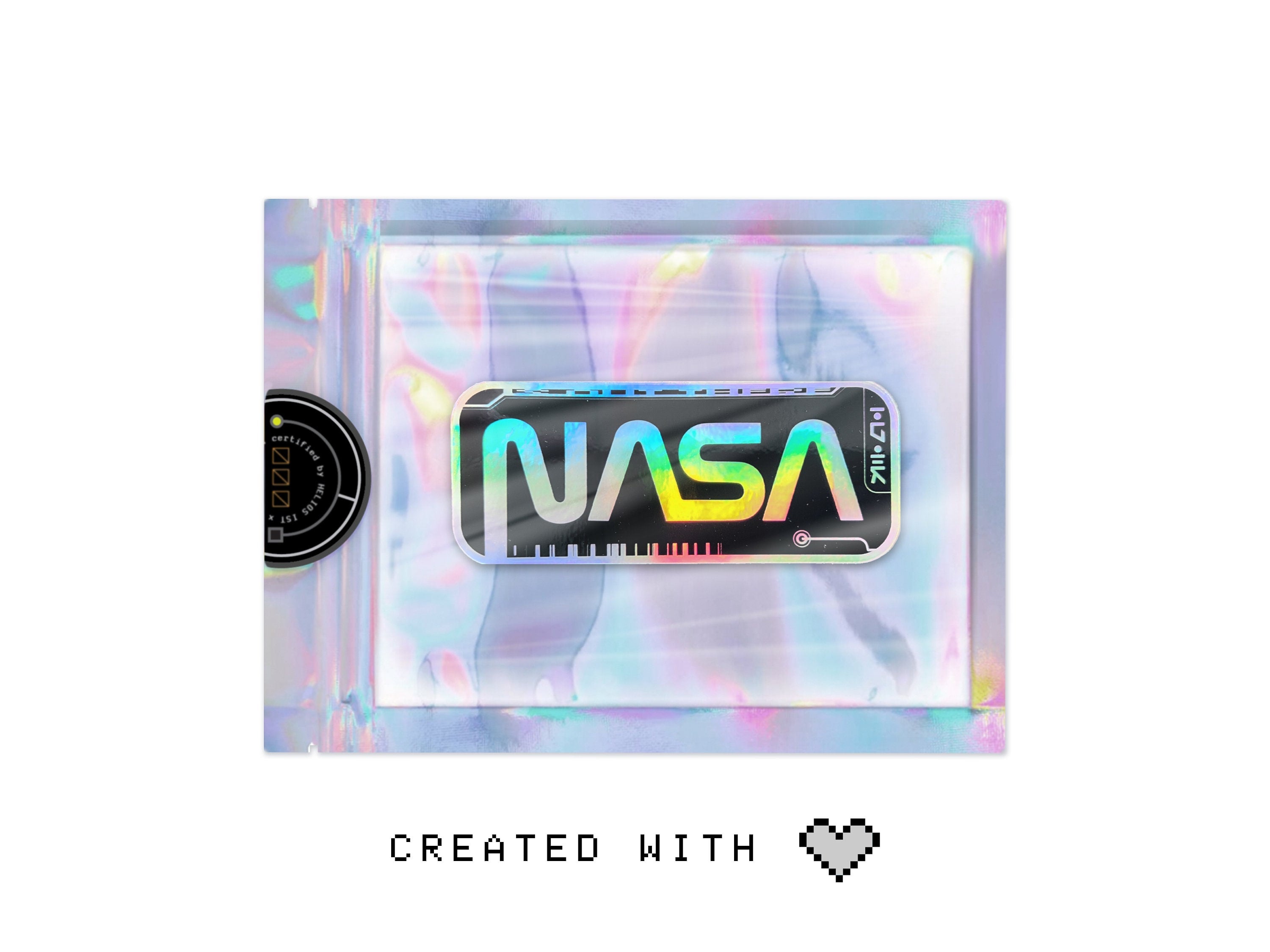 Cyberpunk NASA Worm Holographic Vinyl Decal - Astropunk / Futuristic Sticker - Astronomy / Space / Sci-fi Laptop Decal