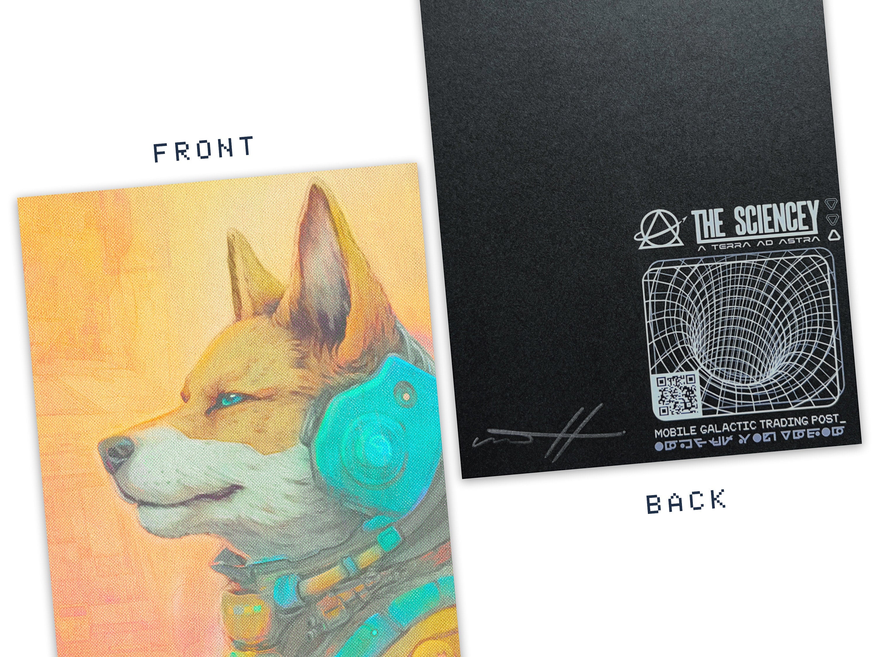 Cyberpunk Shiba Inu Art Print - Unit 07-019 Astropunk AI Poster - Cybernetic Dog Illustration