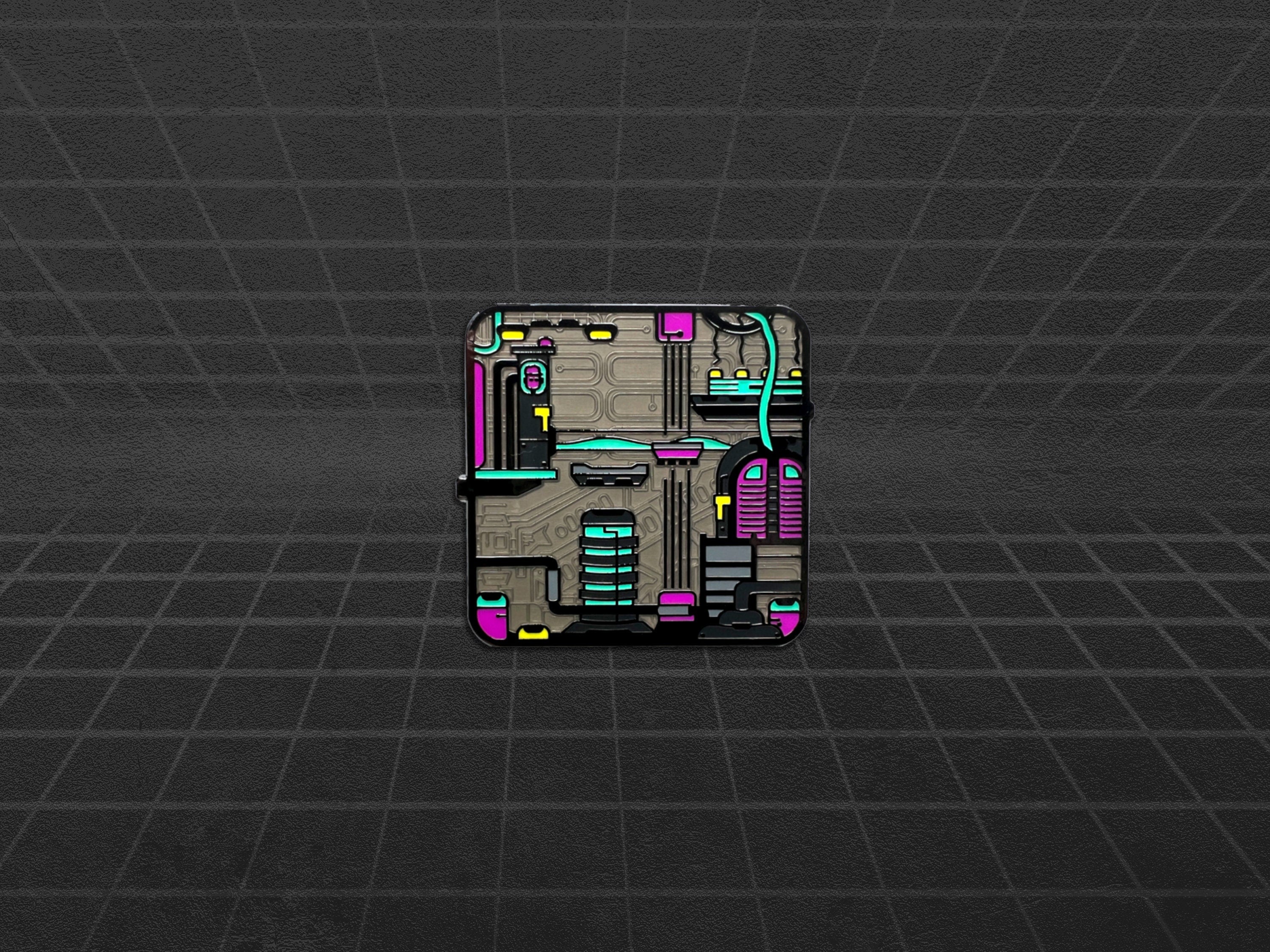 Cyberpunk Sidescroller Enamel Pin - Glow in the Dark Retro Gaming Lapel Pin / Badge - 8-bit Sci-fi Gift -- The Sciencey -- Void to Light