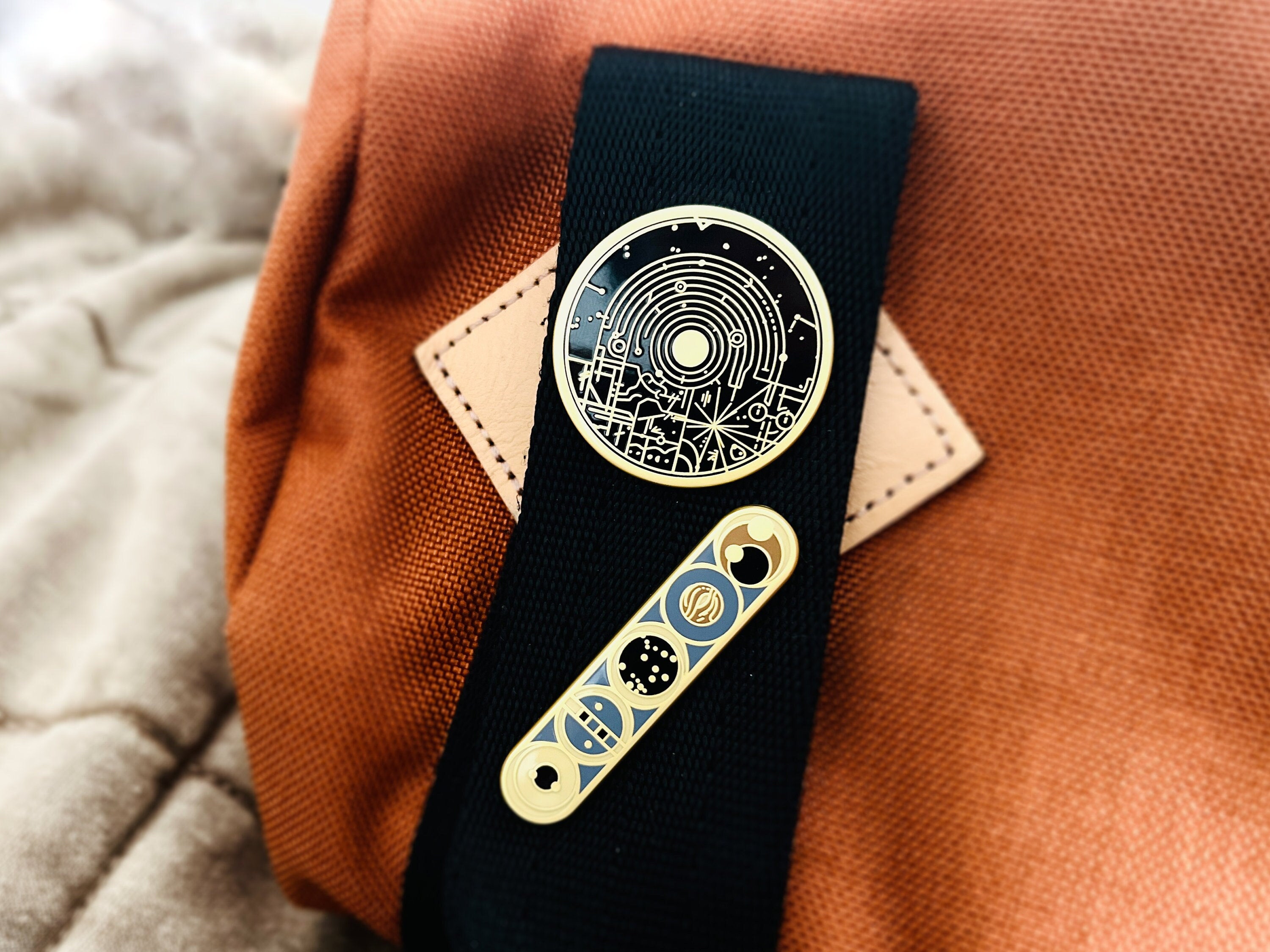 Planetary Art Deco Pin - Minimalist Lapel Pin / Celestial Badge - Astronomy / Biology Sci-Fi Gift - Void to Light