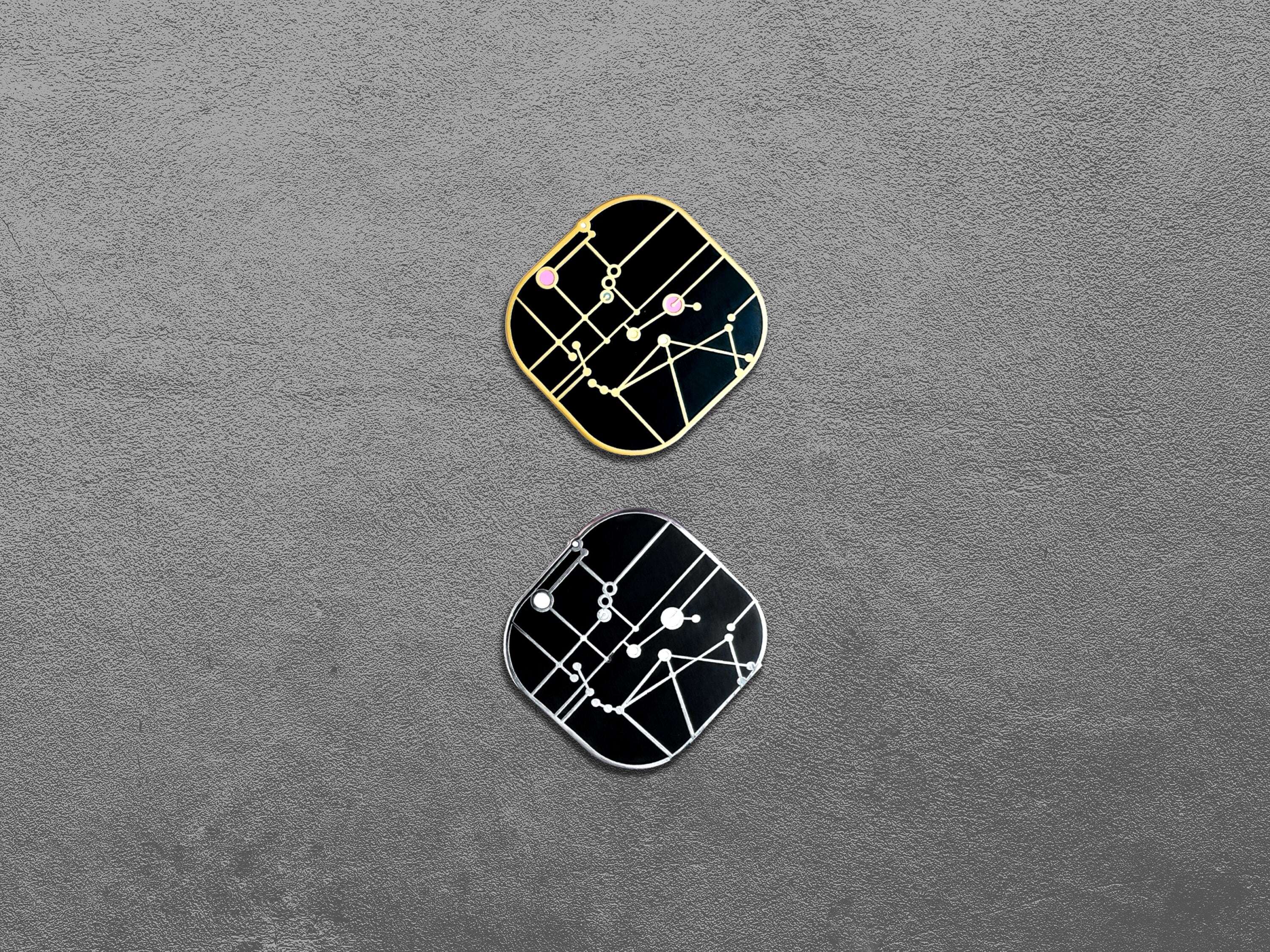 Space Age Circuit Enamel Pin - Minimalist Lapel Pin / Mid Century Modern Badge - Retrofuturistic Sci-fi Gift - The Sciencey